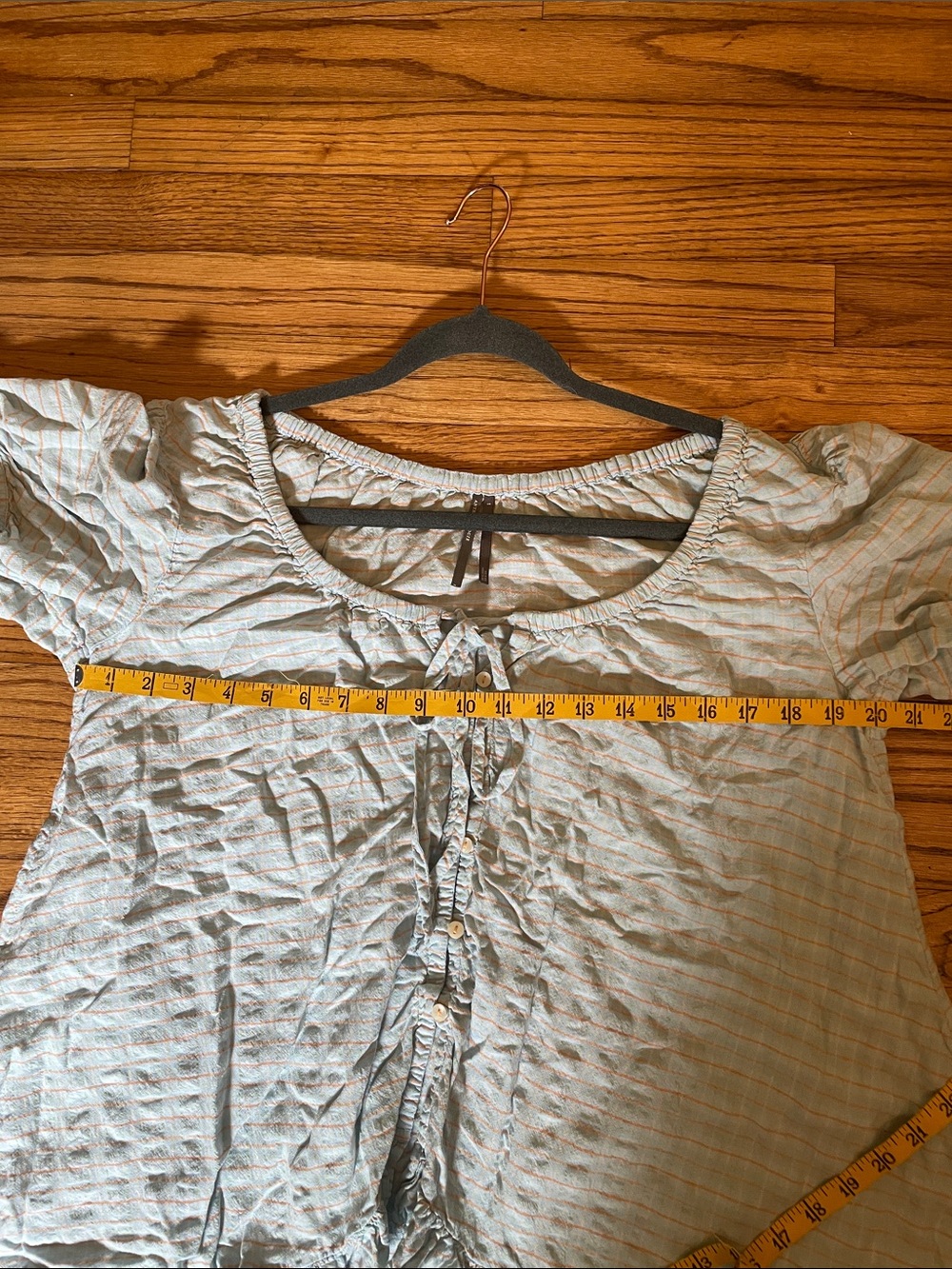 Anthropologie Light Blue Ruffle Capri Pajama Set - Picture 12 of 15